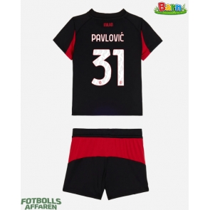 AC Milan Strahinja Pavlovic #31 Hemmaställ Barn 2025-26 Kortärmad (+ Korta byxor)